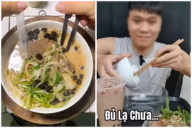 Đu trend “ăn bún bò vị trà sữa”, TikToker khiến netizen la ó