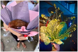 Bó hoa thực tế nhất Valentine, chị em nhận được cả đôi đường