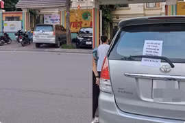 Đỗ xe chắn cổng trưởng, chủ xe nhận mẩu giấy đọc mà “tái mặt“