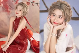 Rich kid Chao khoe bờ vai quyến rũ trong bộ ảnh áo dài Tết