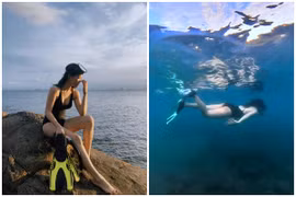 Nữ tiếp viên hàng không đi lặn biển khoe thân hình không góc chết