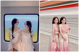 Lộ diện cặp chị em song sinh gốc Huế đẹp tựa tiên nữ
