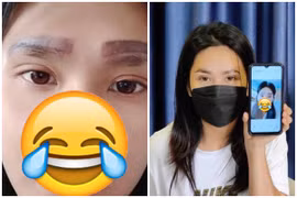 Xăm lông mày, cô gái có diện mạo mới “hú hồn“