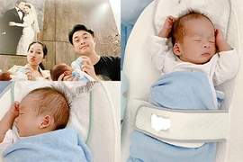 Vợ kém 13 tuổi của Dương Khắc Linh khoe rõ mặt hai con trai