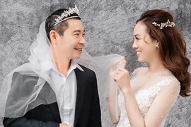 Ảnh cưới hài hước của Công Lý và bạn gái kém 15 tuổi