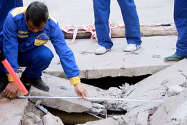 Dùng tia laser phát hiện cống sập