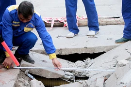 Dùng tia laser phát hiện cống sập