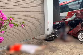 Xe khách gây tai nạn liên hoàn ở Bắc Giang, 1 người tử vong 