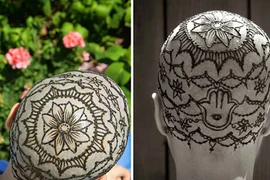 Hình xăm tuyệt đẹp trên đầu bệnh nhân ung thư