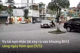 Ô tô gây tai nạn liên hoàn, đâm gãy cây trên vỉa hè
