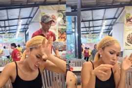 H'Hen Niê bị chê vì lộ nhiều tầng ngấn bụng khi đang ăn