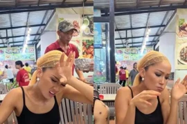 H'Hen Niê bị chê vì lộ nhiều tầng ngấn bụng khi đang ăn