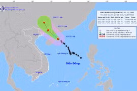 Bão số 1 giật cấp 14 đang hướng gần Quảng Ninh, Bắc bộ mưa to từ chiều tối 2/7