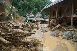 Xúc động cảnh giáo viên, học sinh lội bùn dọn trường lớp sau lũ