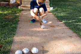 Hai cha con ngây người khi nhìn thấy thứ bên trong đống "trứng đá"