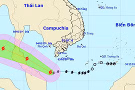 Bão Pabuk tăng tốc khi cách đất liền mũi Cà Mau 250 km