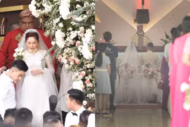 Bảo Thy và chồng đại gia làm lễ cưới ở nhà thờ, an ninh siết chặt