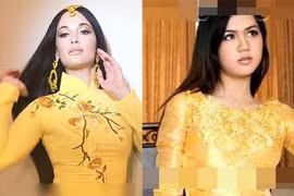 Ngọc Trinh mặc áo dài lộ “đủ hết”... phản cảm như ca sĩ Mỹ