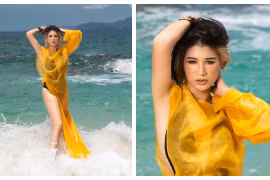 Khoe dáng với đồ tắm, Trang Trần tự tin với thần thái sang chảnh