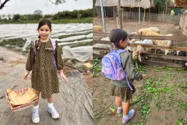 Con gái siêu mẫu Hà Anh thích thú trải nghiệm cuộc sống dân dã