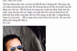 Ca sĩ Tùng Dương viết gì trong ‘tâm thư’ gửi con trai?