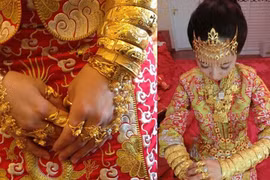 Choáng váng với những cô dâu nhà giàu trĩu cổ vì vàng