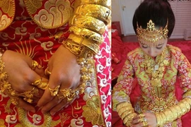 Choáng váng với những cô dâu nhà giàu trĩu cổ vì vàng