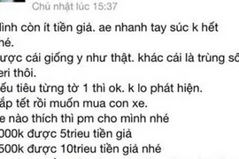 Ngang nhiên rao bán tiền giả trên mạng