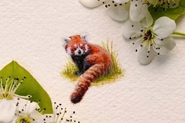 Độc đáo tranh màu nước tí hon của 9X nổi tiếng