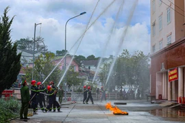 Lâm Đồng: Thực tập chữa cháy, cứu nạn cứu hộ tại các chung cư