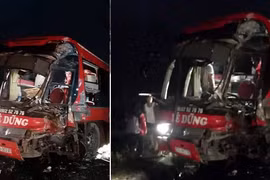 Thêm một tai nạn tại Hòa Bình, xe khách bị tông nát bét đầu 