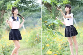 Vẻ đẹp tinh khôi của hot teen phố núi giống hệt Khả Ngân