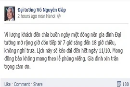 Gia đình Đại tướng không nghỉ trưa đón tiếp người đến viếng