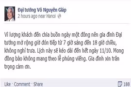 Gia đình Đại tướng không nghỉ trưa đón tiếp người đến viếng