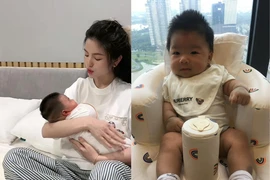 Chu Thanh Huyền khoe con trai kháu khỉnh với làn da bánh mật 