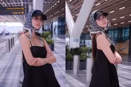 Cựu hot girl Huyền Lizzie khoe thời trang sân bay “tuyệt đối điện ảnh“