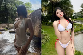 Gái xinh tắm suối khoe dáng nuột nà, netizen truy tìm danh tính