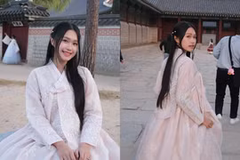 Doãn Hải My khoe nhan sắc xinh đẹp trong bộ hanbok của Hàn Quốc