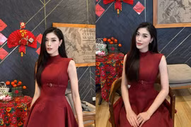 Nàng hoa khôi bóng chuyền lên đồ chụp ảnh Tết khiến fan mê mẩn