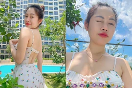 Tiktoker Việt Phương Thoa diện đồ bơi khoe dáng chào hè