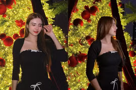 Em gái Công Vinh đăng ảnh ngập không khí Noel, thả thính "rợp trời"