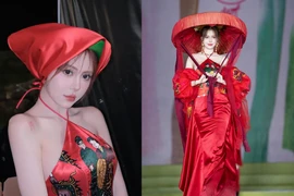 Tiktoker Ngân Hà catwalk tại show thời trang gây tranh cãi