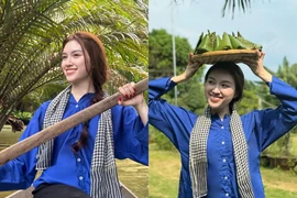 Về miền Tây, nữ MC “chân dài nhất Việt Nam” hóa thôn nữ thùy mị