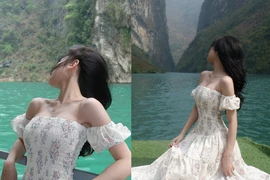 Danh tính gái xinh khoe dáng cực nuột bên sông Nho Quế