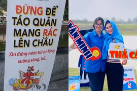 Giới trẻ lan tỏa thông điệp “thả cá đừng thả túi nilon“