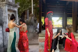 Phẫn nộ trước nhóm bạn trẻ có hành động khiếm nhã tại chùa