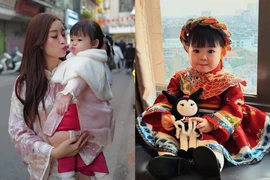 Con gái Hoa hậu Đỗ Mỹ Linh được mẹ cho lên đồ hàng hiệu