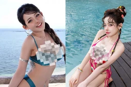 Ngân 98 chăm diện bikini “o ép” vòng 1 quá khổ