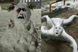 “Sang chấn tâm lý” với những tác phẩm đắp người tuyết độc lạ