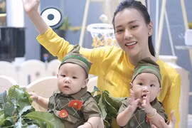 Hai em bé nhà Phương Oanh dễ thương trong bộ ảnh mừng Đại lễ